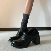 Cyflymder High Heels Women Loafers Shoes Chunky Fashion Woman Ankle Shoes Pumps Party Dress Shoes New Designer Mujer De Sandalias