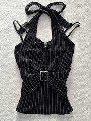 Cyflymder Gothic Rose Original Y2K Retro Spicy Girl Bla Strap Top Faionable Super Cute Summer New Arrival Women's Vest Top