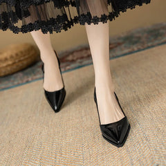 Cyflymder High Heel Shoes Fashion Slip-on Women's Pumps Summer Solid Office and Career Sexy Pointed Toe Heeled Sandals