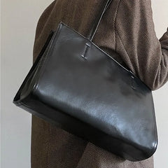 Cyflymder Korean Solid Patent Leather Bright Surface Tote Bag Fashion Large Capacity Commuter Shoulder Bag WomenCasual Handbag Elegant New