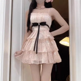 Cyflymder Hot Girl Spaghetti Strap Polka Dot Dress Women's Summer Bow Slim Fit A-line Short Dress Fashion Female Clothes