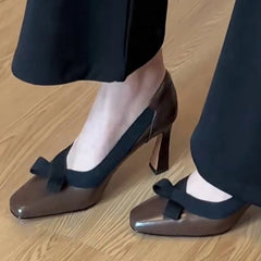 Cyflymder New Women's Retro Round Toe Elegant High Heels Ladies Cross Straps Shallow Party Dress Shoes Women Pumps