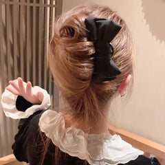 Cyflymder Simple Black Bowknot U shape Hair Sticks Fashion Women Bun Ball Hairpin Daily Hair Braiding Barrettes Styling Hair Accessories