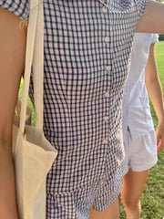 Cyflymder Slim Fit American Retro irt for Women with Collar ort Sve Purple Plaid Waist-Cinching Casual Sle Korean Faion