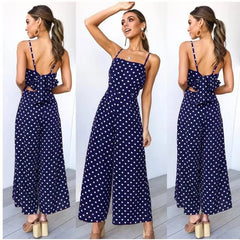 Cyflymder Polka Dot Women's One-Piece Wide Leg Pants High Waist Street Sle Polyester Fiber Spring Collection