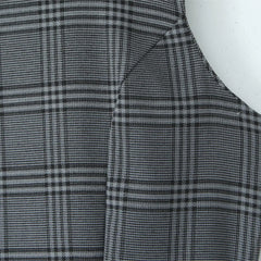 Cyflymder Sexy O neck Gray Plaid Print Sleeveless Mini Dress Low Waist Spliced Folded Pleated Swing Women Tank Dresses Short Robe