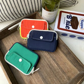 Cyflymder Solid Color Coin Purse New Lightweight Mini Cash Wallet Canvas Storage Headphone Bag Men Women Key Pouch Travel Card Holder
