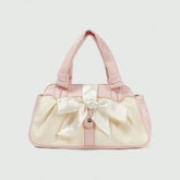 Cyflymder Japanese Style Sweet Cute Bow Handbag Women Simple Gentle Shoulder Bag Ladies Leather Delicate Fashion Pleated Underarm Bag 2025