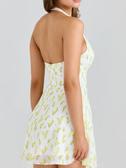 Cyflymder Sweet Lemon Floral Print Chiffon ter Ne Dr Ele Sexy lectual ort Skirt Trendy High Waist Street
