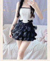 Cyflymder Japanese Harajuku Sweet Lace Mesh Pumpkin Safety Shorts Y2k Kawaii Ruffles Bloomers Women Elastic Waist Victorian Lolita Pants