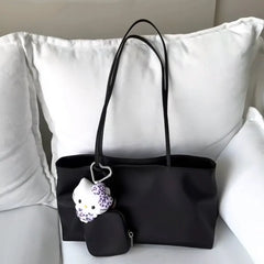 Cyflymder NEW Large Capacity Nylon Canvas Tote Bag Women's Casual Lightweight Handbag Shoulder Bag Magnetic Buckle Closure