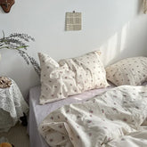Cyflymder Korean Style Ins Little Flowers Bedding Set Flat Bed Sheet Duvet Cover Twin Full Queen Nordic Bed Linen Boy Girl Bedding Sets