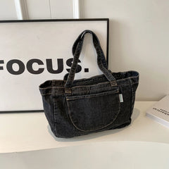 Cyflymder Casual Zipper Denim Ladies Top-Handle Bags Commuting Shoulder Bags for Women Hot Sale concise Bolsas Femininas