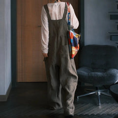 Cyflymder Wide Leg Overalls Women Vintage High Waist Pockets Straight Jumpsuit American Style Baggy Casual Cargo Pants Streetwear