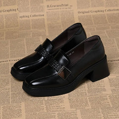 Cyflymder High Heels Loafers Fashion Spring Autumn Ladies Pumps Shallow Shoes Patent Leather Soft Sole Crystal Breathable Women Shoes