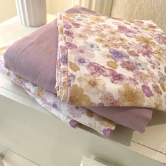 Cyflymder Vintage Garden Plants Herbs Floral Blossom Breathable Soft Pure Cotton (1Duvet Cover+1Flat Bedsheet+ 2Pillowcases) Twin Double