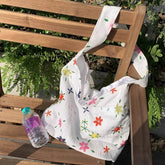 Cyflymder Ins Style Flower Embroidery Large Capacity Tote Bag Commuting Versatile One Shoulder Hand-held Canvas Bags