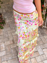 Cyflymder Women Floral Outfit Off Shoulder Split Front Tube Tops High Rise Long Skirt 2 Pcs Set for Party Club