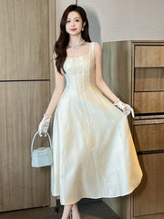 Cyflymder Elegant French Long Prom Dresses Women Classic Vest Tank Corset Backless Large Swing Robe Female Party Banquet Vestidos Mujer