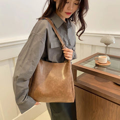 Cyflymder Simplicity Pu Hasp Ladies Tote Bags Trend Commuting Shoulder Bags for Women New Brand Large Capacity Bolsas Femininas