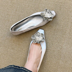 Cyflymder Flower Women's Shoes Flats Elegant Shallow Sandals Luxury Fashion Dress Loafers New Walking Shoes Party Comfort Mujer Sandalias