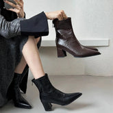 Cyflymder High Heel Pointed Toe Women Ankle Boots Ladies Elegant Slim Short Booties Autumn Winter Womem's Shoes