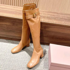 Cyflymder New Womens Shoes Fashion Soft Leather Knight Boots for Woman Exquisite Britain High Heeled Boots Designer Shoes Botas Mujer