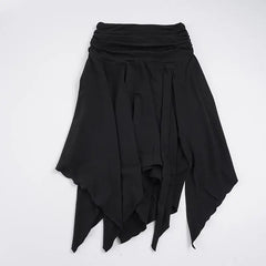 Cyflymder Sexy Slit Solid Color Midi Skirt European American Vacation Summer Fashion Sweet Irregular Versatile Mid Length Skirt for Women