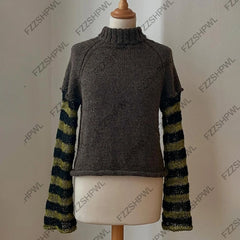 Cyflymder Fashion Hotsweet Y2k Knitted sweater Punk Aesthetics Graphic Print Clothes Rock Goth Streetwear Pullover Vintage vibe Knitt Top