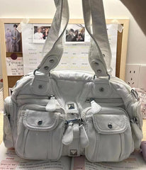 Cyflymder Hot Girls White Y2k Shoulder Bags Women Vintage Subculture Leather Casual Handbag Female Harajuku Underarm Bag Purse New