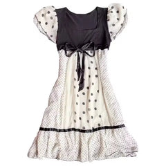 Cyflymder French New Sweet Elegant Polka Dot Print Dresses Y2k Fashion Spliced Slim Design Casual Punk Short Dress Constrast Color Clothes