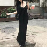 Cyflymder Fashion Ruffles Spliced Slim Slip Long Dress Women's Clothing Polka Dot Summer New Aura Sleeveless Elegant Waist Bag Hip Dresses
