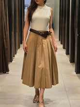 Cyflymder Retro Chic Women's Patchwork Dress Round Neck Sleeveless Belt Pleated Maxi Dress New Fashion Summer Holiday Dress