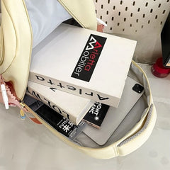 Cyflymder Patchwork Contrast Color Kawaii Chic Schoolbags High-capacity Preppy Pockets Backpack All Match Y2k Backpacks for Women Students