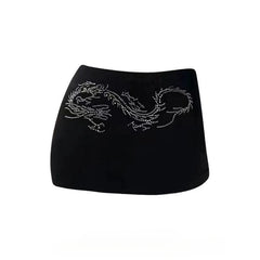Cyflymder American Y2k Aesthetic Harajuku Punk Slim Skirts Heavy Diamond Design Streetwear Girl Bottoms Vintage All Match Summer Skirt