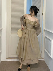 Cyflymder Summer Ruffles Stap Dress Elastic Waist Long Mini Dress vestido festa luxo abendkleider robes de cocktail femmes evening dress