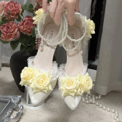 Cyflymder high quality designer luxury shoes yellow bridal wedding shoes y2k heels 2000s heels lolita shoes women's summer shoes