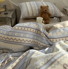 Cyflymder Cute cartoon blue dog house stripe bedding set teen,twin full queen lovely cotton home textile sheet pillow case quilt cover