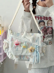 Cyflymder Stylish Backpack Large Capacity Crossbody Bag for School Commuter, Soft Girl Casual Backpack or Shoulder Bag