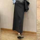 Cyflymder High End Temperament Korean Office Lady Long Skirts Y2k Aesthetic Polk Dot Striped Print Harajuku Jupe French Women Skirts