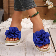 Cyflymder Women's Wedges Slippers 2025 Summer Beach Platform Sandals Fashion Flower Slippers Women High Heels Beach Slippers Slides