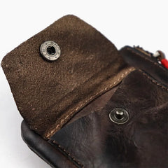 Cyflymder Wrinkled Cowhide Genuine Leather Men's Coin Purse Genuine Leather Zipper Wallet Retro Key Holder Small Money Bag Men Short Purse