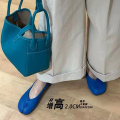 Cyflymder New Split toe Pleated Soft Leather Women Ballet Flats Spring Summer Casual Walking Lazy Tabi Loafers Girls Dance Shoes