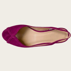 Cyflymder Suede Peep Toe Women Sandals Low Heel Slingback Office Daily Shoes