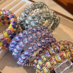 Cyflymder 3pcs Large Size Spiral hair Ties High Elasticity Transparent Tpu Elastic Hair Ropes for Girls and Women Pony Hair Accessories