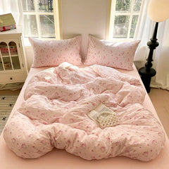 Cyflymder Girls Strawberry Bedding Sets 2025 New Queen Size Bed Sheet Set Duvet Cover Set With Pillowcase No Filling