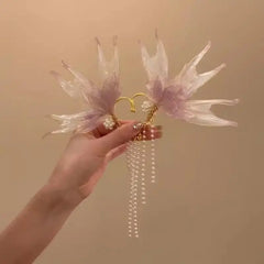 Cyflymder Summer Sweet Fairy Cosplay Hanfu Accessories Female Mermaid Earrings Ear Hook Elf Tassel Hair Accessories Photography Props