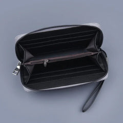 Cyflymder Men Long Purse Simple Canvas Zipper Wallet Cellphone Handbag Business Multi Card Holder Male Wallet Case Money Card Bags