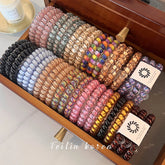 Cyflymder 3pcs Large Size Spiral hair Ties High Elasticity Transparent Tpu Elastic Hair Ropes for Girls and Women Pony Hair Accessories