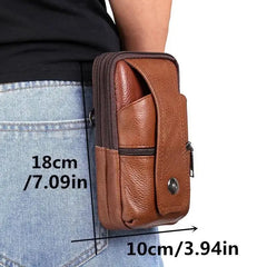 Cyflymder New Practical Fashion Men's Leather Waist Bag Multifunction Fanny Pack, Large Capacity Belt with Shoulder Strap
